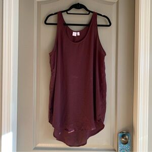 Nordstrom Burgundy Satin Tank Top